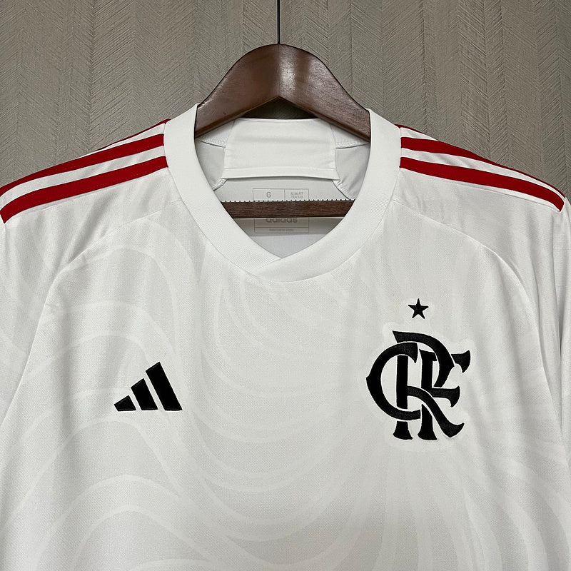 Camisa do Flamengo 24/25 Branca com Patch de campeão Copa do Brasil + Chaveiro Brinde