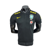 Camisa Brasil Polo Gola Baixa  Preta - Masculina