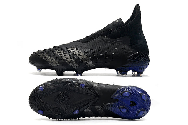 Chuteira Campo Adidas Predator Freak + FG Black/Blue - Cano Alto