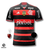 Camisa do Flamengo 24/25 Rubro Negra com Patch campeão Copa do Brasil + Chaveiro