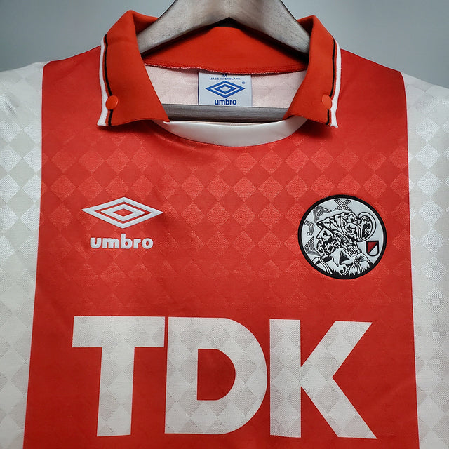 Camisa Ajax Retrô 1990-1992 Vermelha e Branca - Umbro